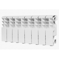 Радиатор алюминиевый Rommer Plus 200/100 8 секций, боковое подключение, белый