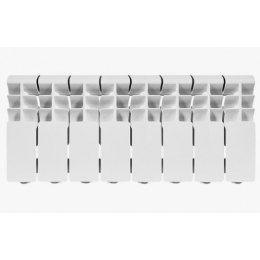 Радиатор алюминиевый Rommer Plus 200/100 8 секций, боковое подключение, белый