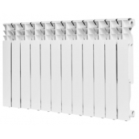 Радиатор алюминиевый Rommer Plus 500/100 12 секций, боковое подключение, белый