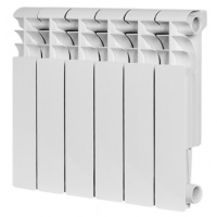 Радиатор алюминиевый Rommer Profi 350/80 6 секций, боковое подключение, белый