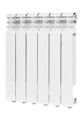 Радиатор алюминиевый Rommer Profi 500/80 6 секций, боковое подключение, белый