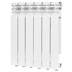 Радиатор алюминиевый Rommer Profi 500/80 6 секций, боковое подключение, белый