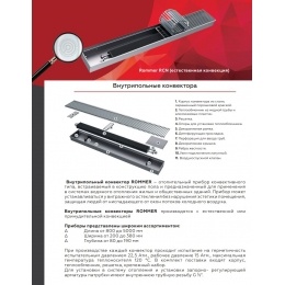 Конвектор внутрипольный Rommer RCN 80.260.1800 решётка роликовая, анодированный алюминий
