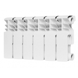 Радиатор биметаллический Rommer Plus Bm 200/100 6 секций, боковое подключение, белый