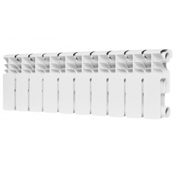 Радиатор биметаллический Rommer Plus Bm 200/100 10 секций, боковое подключение, белый