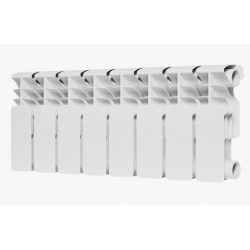 Радиатор биметаллический Rommer Plus Bm 200/100 8 секций, боковое подключение, белый