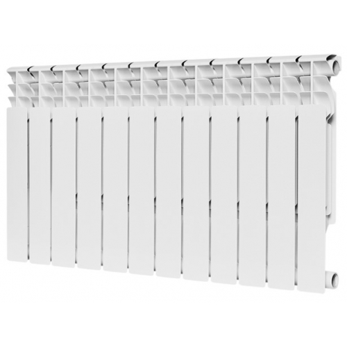 Радиатор биметаллический Rommer Plus Bm 500/100 12 секций, боковое подключение, белый купить в интернет магазине Санрай73