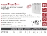 Радиатор биметаллический Rommer Plus Bm 500/100 12 секций, боковое подключение, белый
