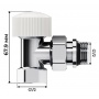 Набор термостатический угловой Royal Thermo Design 1/2"М30х1,5 хром
