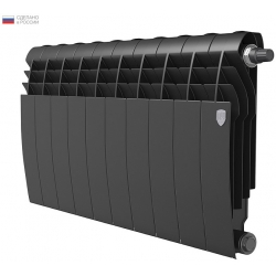 Радиатор биметаллический RT BiLiner VR Noir Sable 350/87 10 секций, нижнее подключение, черный