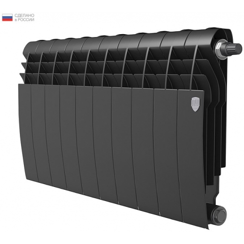 Радиатор биметаллический RT BiLiner VR Noir Sable 350/87 10 секций, нижнее подключение, черный купить в интернет магазине Санрай73