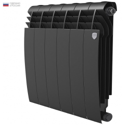 Радиатор биметаллический RT BiLiner Noir Sable 500/87 6 секций, боковое подключение, черный
