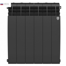 Радиатор биметаллический RT BiLiner Noir Sable 500/87 6 секций, боковое подключение, черный