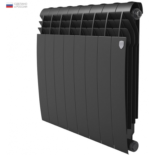 Радиатор биметаллический RT BiLiner Noir Sable 500/87 8 секций, боковое подключение, черный купить в интернет магазине Санрай73