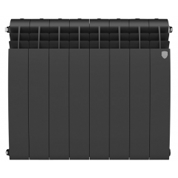 Радиатор биметаллический RT BiLiner Noir Sable 500/87 8 секций, боковое подключение, черный