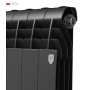 Радиатор биметаллический RT BiLiner Noir Sable 500/87 6 секций, боковое подключение, черный