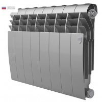 Радиатор биметаллический RT BiLiner Silver Satin 350/87 8 секций, боковое подключение, серебристый