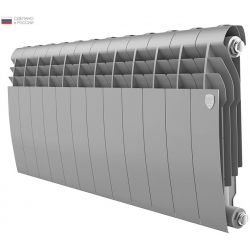 Радиатор биметаллический RT BiLiner Silver Satin 350/87 12 секций, боковое подключение, серебристый