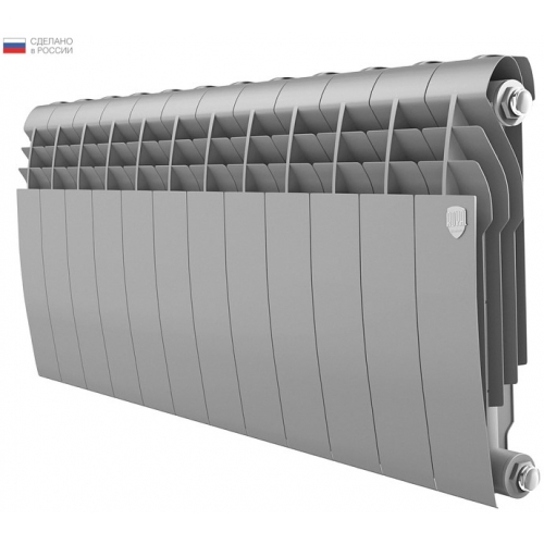 Радиатор биметаллический RT BiLiner Silver Satin 350/87 12 секций, боковое подключение, серебристый купить в интернет магазине Санрай73