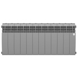 Радиатор биметаллический RT BiLiner Silver Satin 350/87 12 секций, боковое подключение, серебристый