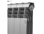 Радиатор биметаллический RT BiLiner Silver Satin 350/87 8 секций, боковое подключение, серебристый