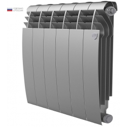 Радиатор биметаллический RT BiLiner Silver Satin 500/87 6 секций, боковое подключение, серебристый