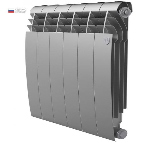 Радиатор биметаллический RT BiLiner Silver Satin 500/87 6 секций, боковое подключение, серебристый купить в интернет магазине Санрай73