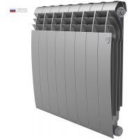 Радиатор биметаллический RT BiLiner Silver Satin 500/87 8 секций, боковое подключение, серебристый