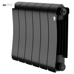 Радиатор биметаллический RT Infinity Noir Sable 300/90 6 секций, боковое подключение, черный