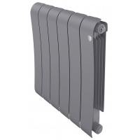 Радиатор биметаллический RT Infinity Silver Satin 500/90 6 секций, боковое подключение, серебристый