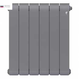 Радиатор биметаллический RT Infinity Silver Satin 500/90 6 секций, боковое подключение, серебристый