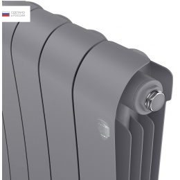 Радиатор биметаллический RT Infinity Silver Satin 300/90 10 секций, боковое подключение, серебристый