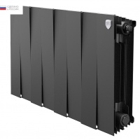 Радиатор биметаллический RT PianoForte Noir Sable 300/100 8 секций, боковое подключение, черный