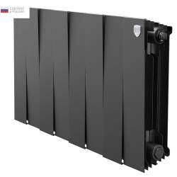Радиатор биметаллический RT PianoForte Noir Sable 300/100 8 секций, боковое подключение, черный