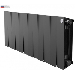 Радиатор биметаллический RT PianoForte Noir Sable 300/100 12 секций, боковое подключение, черный