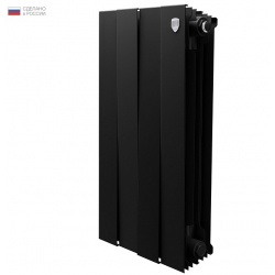 Радиатор биметаллический RT PianoForte Noir Sable 500/100 4 секции, боковое подключение, черный
