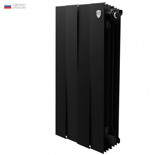 Радиатор биметаллический RT PianoForte Noir Sable 500/100 4 секции, боковое подключение, черный купить в интернет магазине Санрай73
