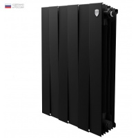 Радиатор биметаллический RT PianoForte Noir Sable 500/100 6 секций, боковое подключение, черный