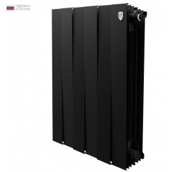 Радиатор биметаллический RT PianoForte Noir Sable 500/100 6 секций, боковое подключение, черный