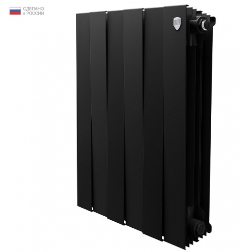 Радиатор биметаллический RT PianoForte Noir Sable 500/100 6 секций, боковое подключение, черный купить в интернет магазине Санрай73