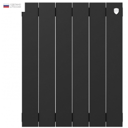 Радиатор биметаллический RT PianoForte Noir Sable 500/100 6 секций, боковое подключение, черный