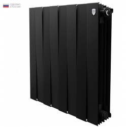 Радиатор биметаллический RT PianoForte Noir Sable 500/100 8 секций, боковое подключение, черный