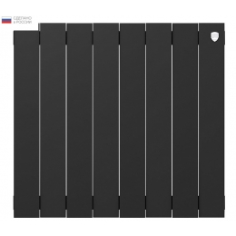Радиатор биметаллический RT PianoForte Noir Sable 500/100 8 секций, боковое подключение, черный