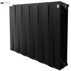 Радиатор биметаллический RT PianoForte Noir Sable 500/100 12 секций, боковое подключение, черный