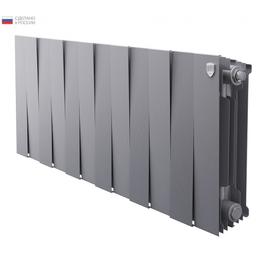 Радиатор биметаллический RT PianoForte Silver Satin 300/100 12 секций, боковое подключение, серебристый купить в интернет магазине Санрай73