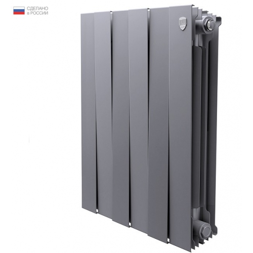Радиатор биметаллический RT PianoForte Silver Satin 500/100 6 секций, боковое подключение, серебристый купить в интернет магазине Санрай73