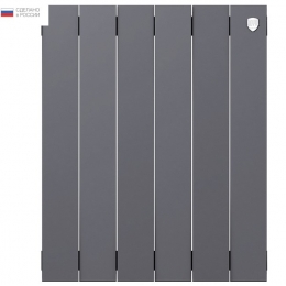Радиатор биметаллический RT PianoForte Silver Satin 500/100 6 секций, боковое подключение, серебрис
