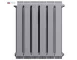 Радиатор биметаллический RT PianoForte Silver Satin 500/100 6 секций, боковое подключение, серебристый