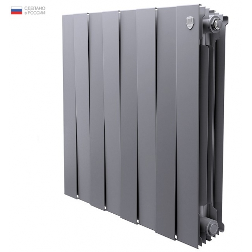 Радиатор биметаллический RT PianoForte Silver Satin 500/100 8 секций, боковое подключение, серебрис купить в интернет магазине Санрай73