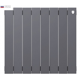 Радиатор биметаллический RT PianoForte Silver Satin 500/100 8 секций, боковое подключение, серебрис